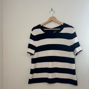 Banana Republic Nautical Striped Ribbed Knit Top Size Medium